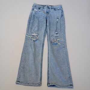 Studio Blue Size 30 Light Blue Distressed Wide Legged Jeans